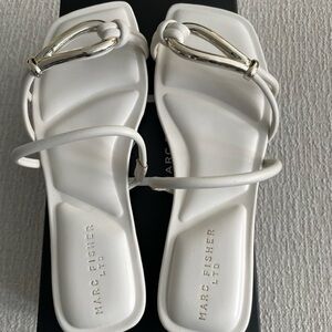 Marc Fisher Mazza White  Women's Sandals